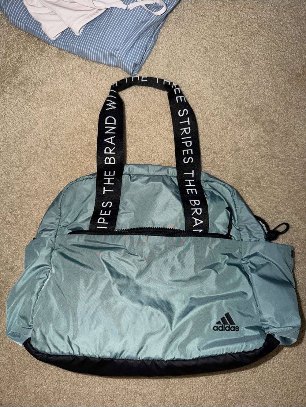 adidas Mint Teal Sport Tote with Black Logo Straps